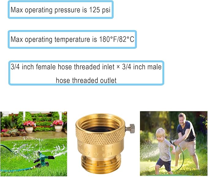 4-Pack Brass Vacuum Breaker Set 3/4" Anti-Siphon Hose Bib Valve - Image 6