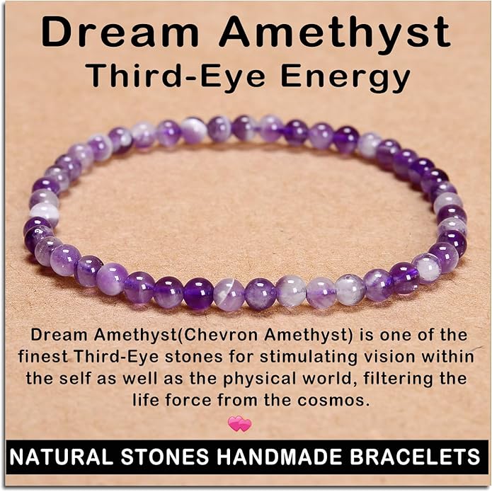AD Beads Handmade Gemstone Stretch Elastic Bracelet Crystal Healing Reiki Nature's Beauty and Spiritual Essence Unisex