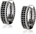 TOPGRILLZ Iced Out Hoop Earrings Cubic Zirconia Huggie Cartilage Cuff Hypoallergenic 14K Gold Plated Luxury Fashion Round Circle Earrings For Men Women