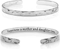 Carviell Engraved Cuff Bracelets for Women – Inspirational, Friendship, Love, Mom, Daughter, Sister, Christian, Graduation, Memorial & Wedding Gifts – 80+ Phrases – Stainless Steel, Gift-Ready