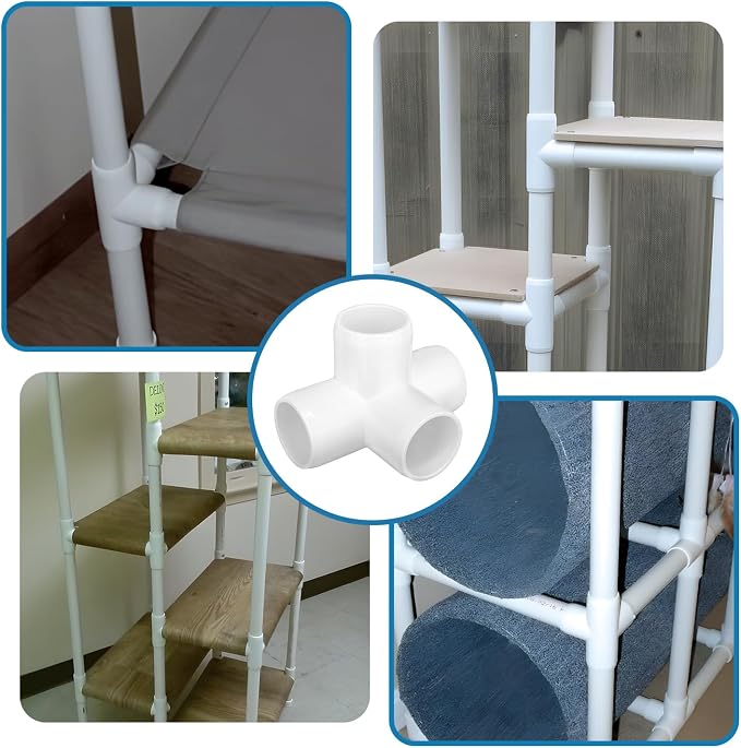3/4 Inch Tee PVC Fitting 4 Way Elbow Connector, Furniture Grade 90 Degree Elbow - Image 7