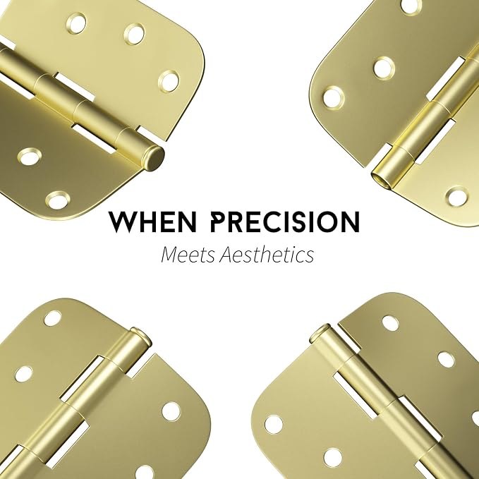 goldenwarm 18 Pack Brushed Brass Door Hinges 4in x 4in Interior Door Hinges - Image 4