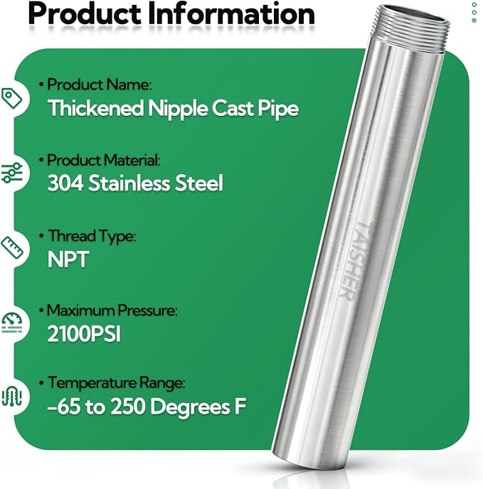 1pcs Thickened Nipple Cast Pipe 1-1/4" MNPT x 1-1/4" FNPT - Image 3