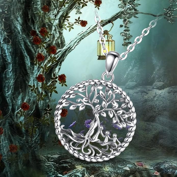Vito 925 Sterling Silver Tree of Life Necklace for Women, Mother Tree Pendant for Mom Mother Necklace Mother's Day Jewelry Gift for Wife Grandma, 18/22 Inch Chain