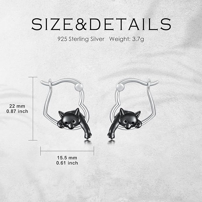 Hypoallergenic Earrings Rabbit Tiger Teddy Koala Puppy Panther Peacock Earrings Sterling Silver Animal Hug Hoop Earrings Jewelry Mothers Day Graduation Birthday Gifts for Women