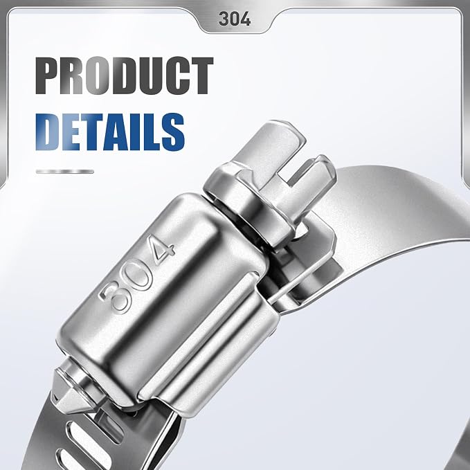 Boao Adjustable 304 Stainless Steel Duct Clamp Hose Clamp, 8 Pieces, 2 Inch - Image 4