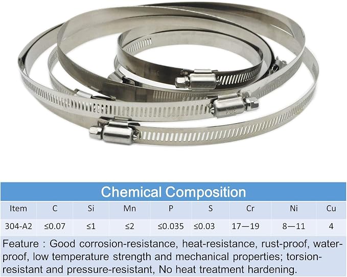 8Pcs 3" Adjustable 304 Stainless Steel Duct Clamps Hose Clamp Pipe Clamp Air - Image 6