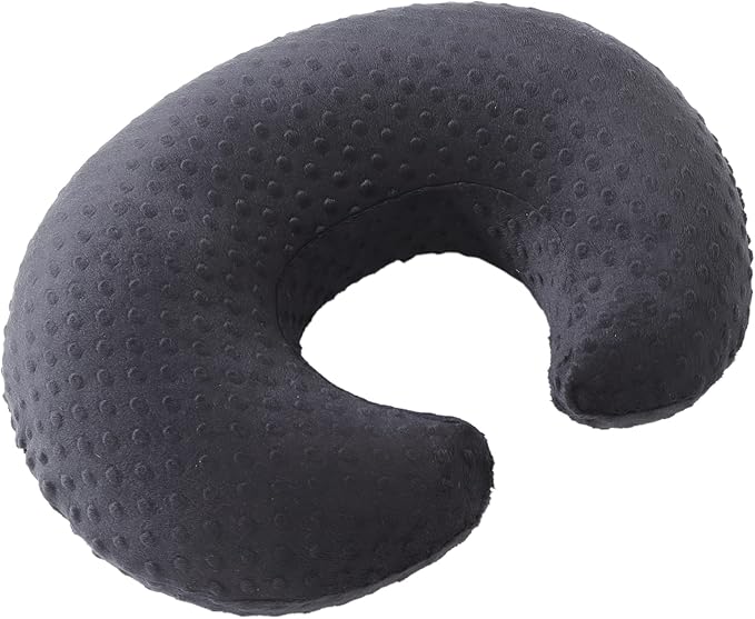 Nursing Pillow and Positioner Breastfeeding and Bottle Feeding, Propping Baby, Tummy Time, Sitting Support for Baby Boy and Baby Girl, with Removable Dots Cover (Black)