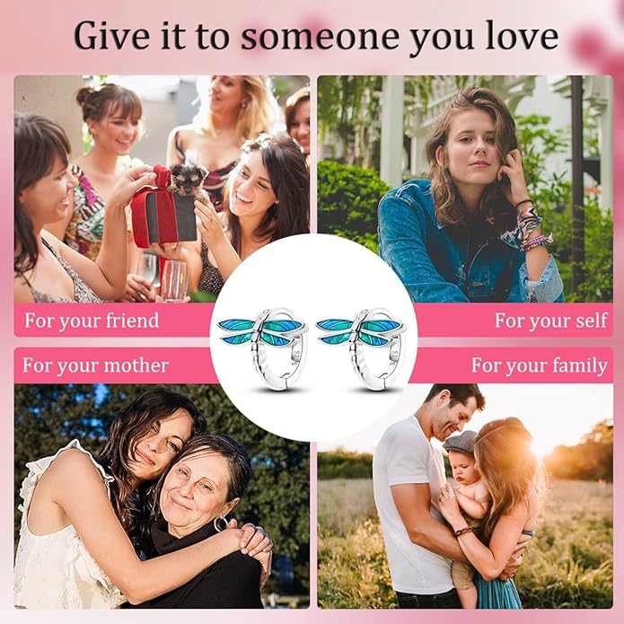 NARMO Earrings for Women 925 Sterling Silver Heart Hoops Small Colorful Rainbow Hoop Earrings Huggie Earrings