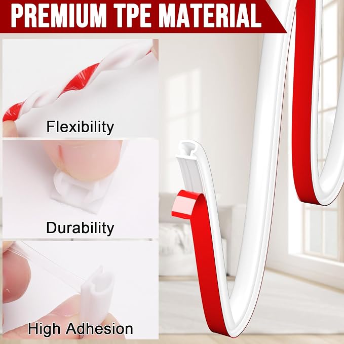 alophoty Door Weather Stripping Door Seal Strip, 0.35"x0.24" | Self-Adhesive - Image 5