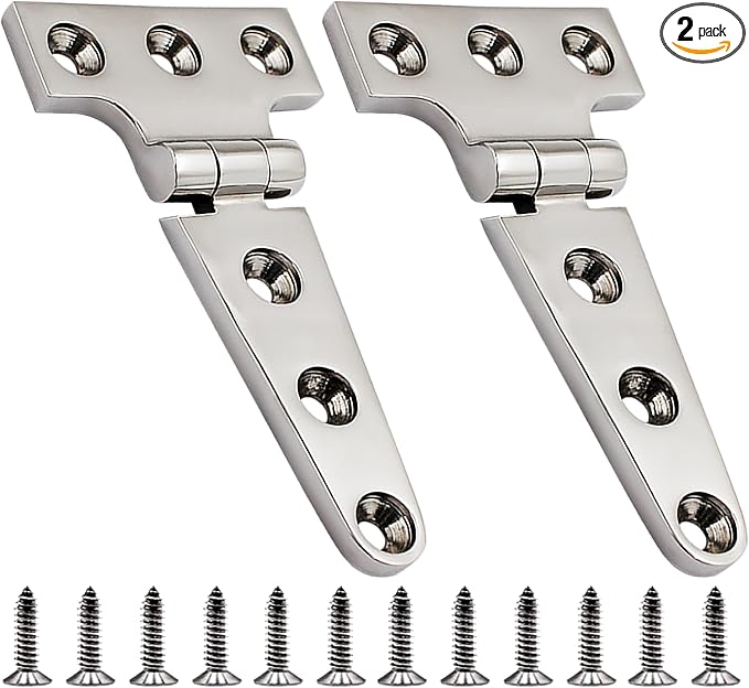 316 Stainless Steel T Hinges Marine Grade 4'' x 2" Heavy Duty Boat Hatch Hinge by Laorde