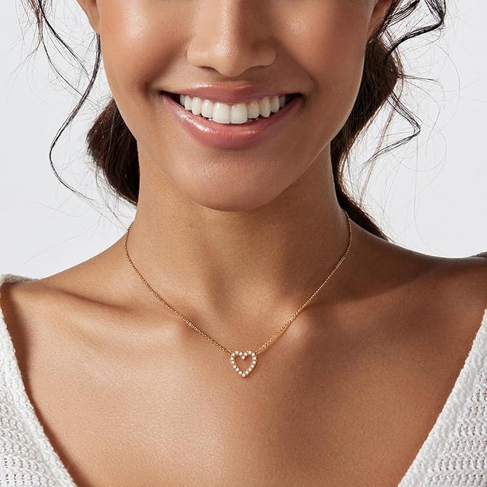 Zeffy Pearl Necklace 4MM/6MM/8MM Dainty Round Imitation Pearl Choker Necklace Wedding Pearl Necklace Delicate Jewelry for Women Simple Bridesmaid Jewelry Gifts