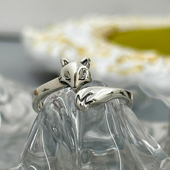 Adjustable Rings 925 Sterling Silver Jewelry Witch Hat Fox Dolphin Butterfly Dragonfly Spoon Ring Gifts for Women Men Lover Anniversary Birthday Graduation Christmas Valentine's Day Mother's Day