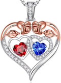 Iefil Valentines Day Gifts for Her - 925 Sterling Silver Rose Heart Necklaces for Women, Anniversary Birthday Gifts for Wife Girlfriend Mom