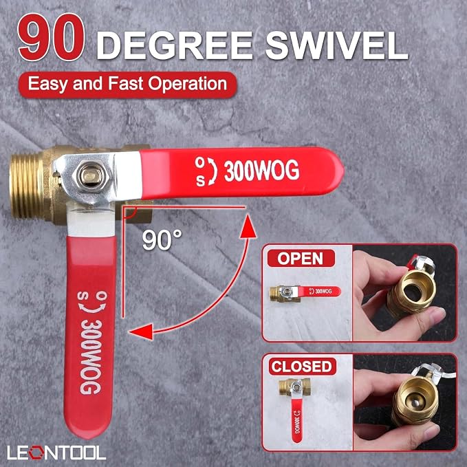 Brass Ball Valve G3/4 Inch Male x Female Thread Pipe Fitting | Heavy Duty Brass - Image 3