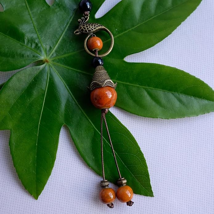 Boho Style Colorful Ceramic Bead Strand Necklace Adjustable Bohemian Jewelry Gift for Women, Fashion Clothing Matching Necklace