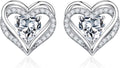 Iefil Valentine Day Gifts for Her - 925 Sterling Silver Heart Stud Earrings Birthday Gifts for Women