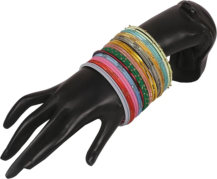 Touchstone indian bangles bracelets for women colorful churiyan set return gifts jewelry chudiya bulk pack bollywood metal bangle sets 12 textured vintage colors. Set of 144