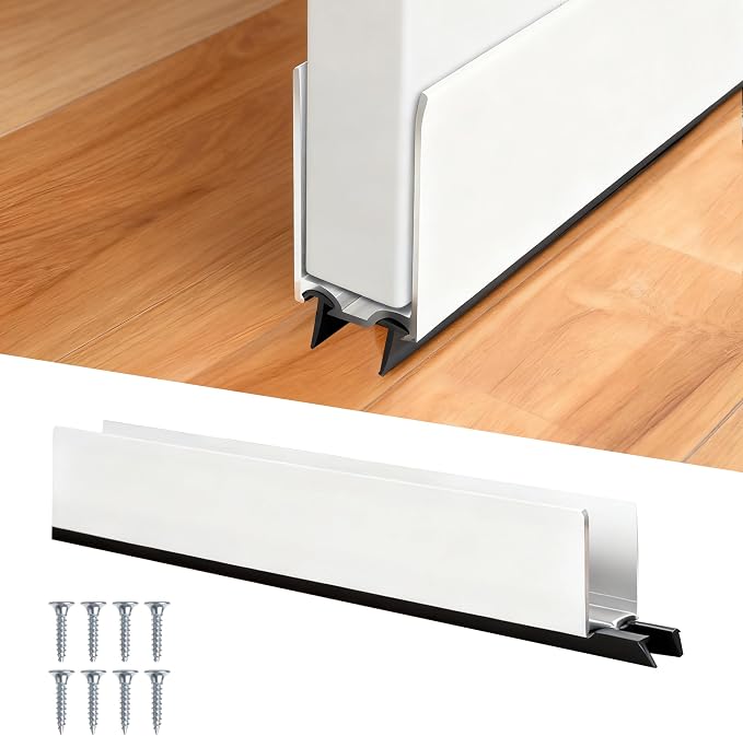 1" x 35.5" White Aluminum Storm Door Sweep Replacement Weatherproof Bottom Seal by BSFRNF