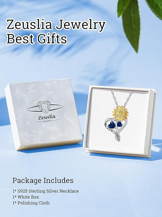 Valentine's Day Gifts for Wife 925 Sterling Silver Double Birthstone Pendant Necklaces I Love You for Always and Forever Necklace Anniversary Birthday Gifts for Wife Girlfriend Mom Her