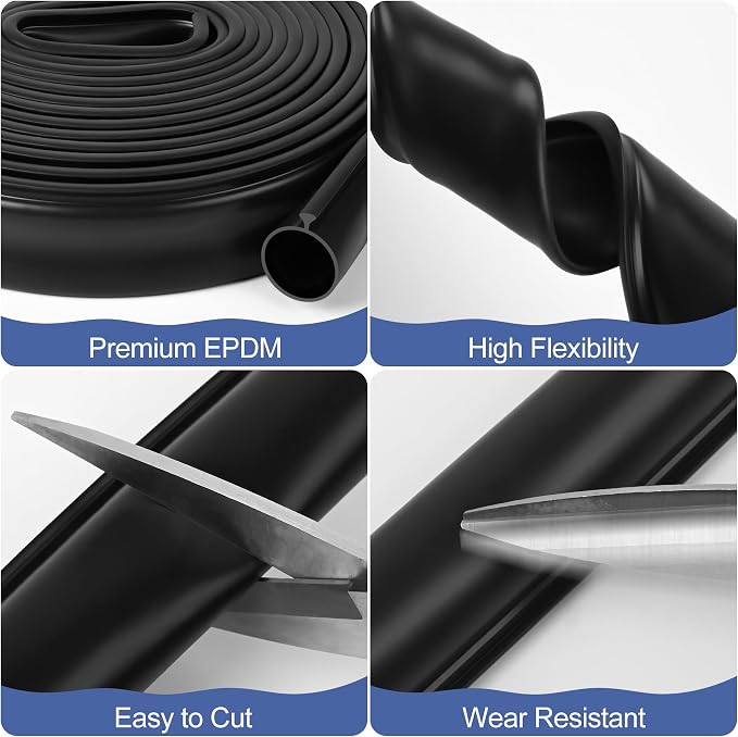 20FT Garage Door Seals Bottom Rubber, 0.2" Triangle Weather Stripping Seals - Image 6
