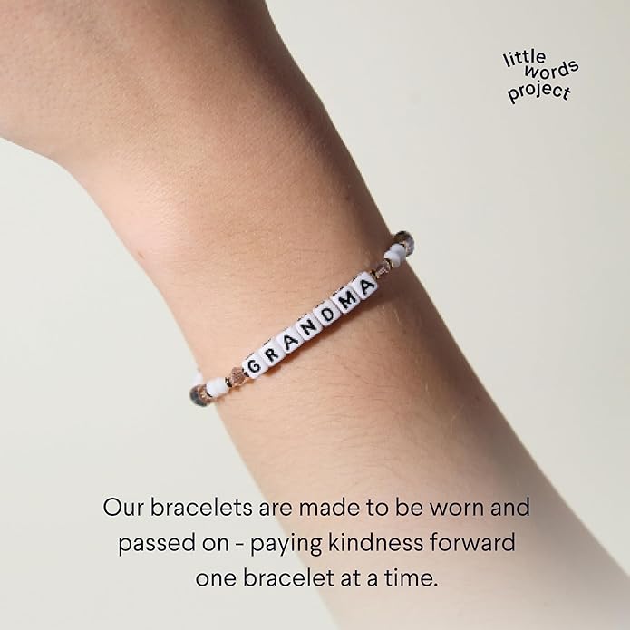 Little Words Project Mother's Day Gifts, The Original Word Bracelet, Made with Colorful Beads and Plated Brass Hardware, Handcrafted Design & Positive Message