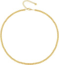 Aobei Pearl 18K Gold Plated Paperclip Chain Choker Satellite Chain Freshwater Cultured Biwa Pearl Pendant Necklace Dainty Jewelry for Women