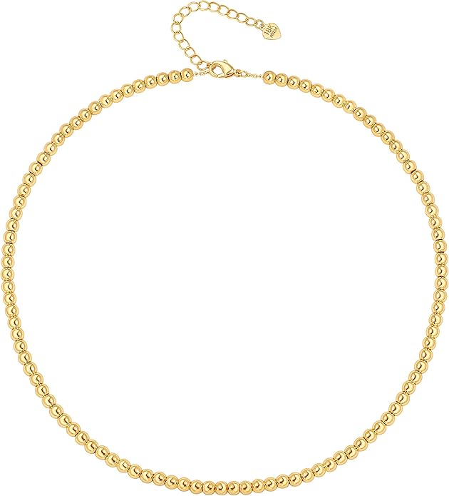 Aobei Pearl 18K Gold Plated Paperclip Chain Choker Satellite Chain Freshwater Cultured Biwa Pearl Pendant Necklace Dainty Jewelry for Women
