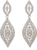 Elegant Rhinestone Dangle Earrings Crystal Wedding Bridal Long Dangling Drop Earrings Chandlier Earrings for Women Bridesmaid