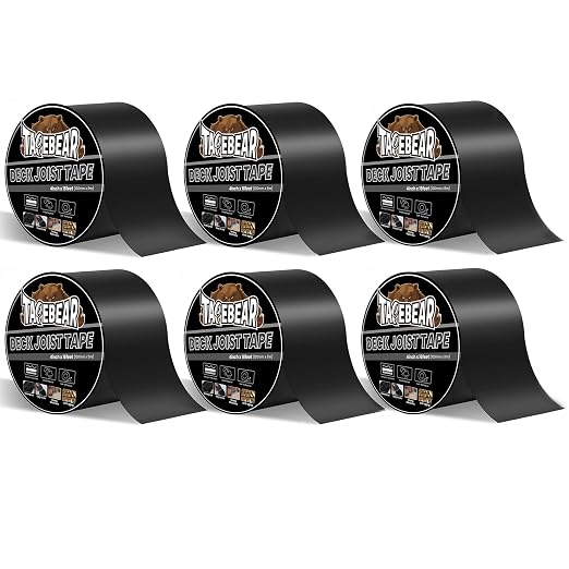 TAPEBEAR Joist Tape 4"×16' Deck Joist Tape Waterproof Butyl Sealant 6Rolls | by TAPEBEAR