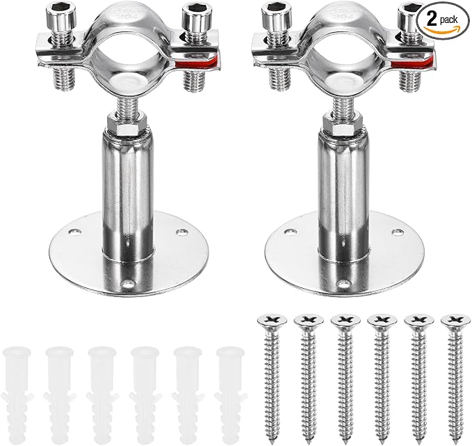 HARFINGTON 2 Set Wall Mount Ceiling Mount Pipe Supports 304 Stainless Steel by HARFINGTON