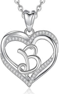 INFUSEU Unique Initial Necklaces for Women Girls Small Heart Letter Jewelry, Meaningful Personalized Gifts