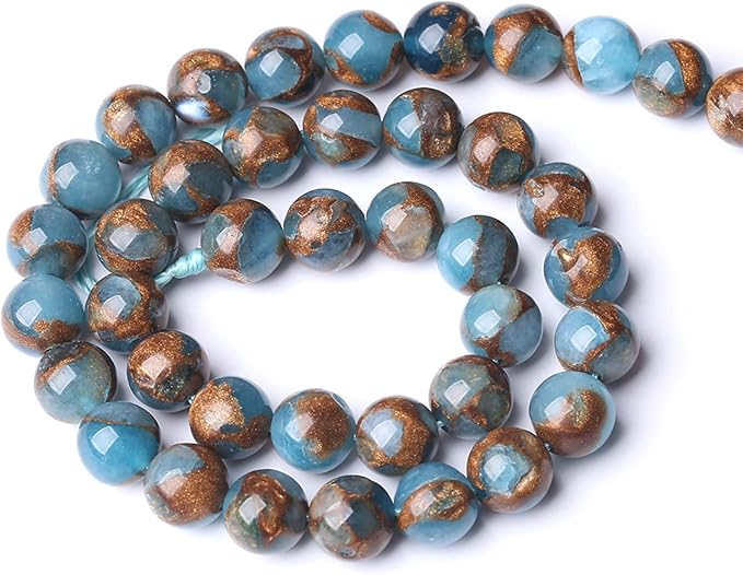 6mm 60pcs Lake Blue Cloisonne Craft Spacer Loose Beads for Jewelry Making DIY Bracelet