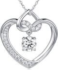 Heart Birthstone Necklaces Gifts for Women Wife, Jewelry for Women Wedding Anniversary Birthday Gifts for Wife Girlfriend Mom Christmas Valentines Gifts S925 Sterling Silver