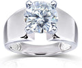 Kobelli Round Moissanite Solitaire Engagement Ring 3 CTW 14k White Gold