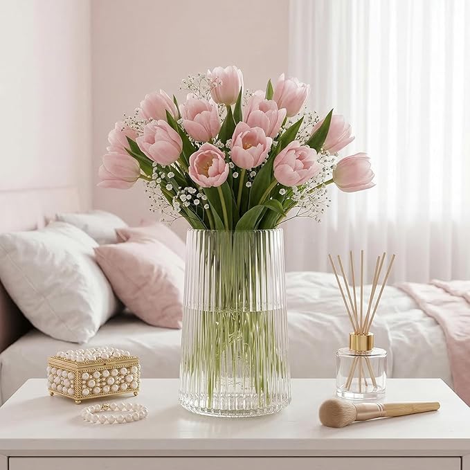 Clear Glass Vase for Flower, Flower Vase for Bouquet, Modern Glass Vases - Image 2