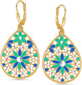 LeCalla 925 Sterling Silver Teardrop Drop Earrings for Womens | Lightweight Italian Minimalist Teardrop Filigree Earrings | Filigree Circle Drop Dangle Earrings for Women Birthday Gift