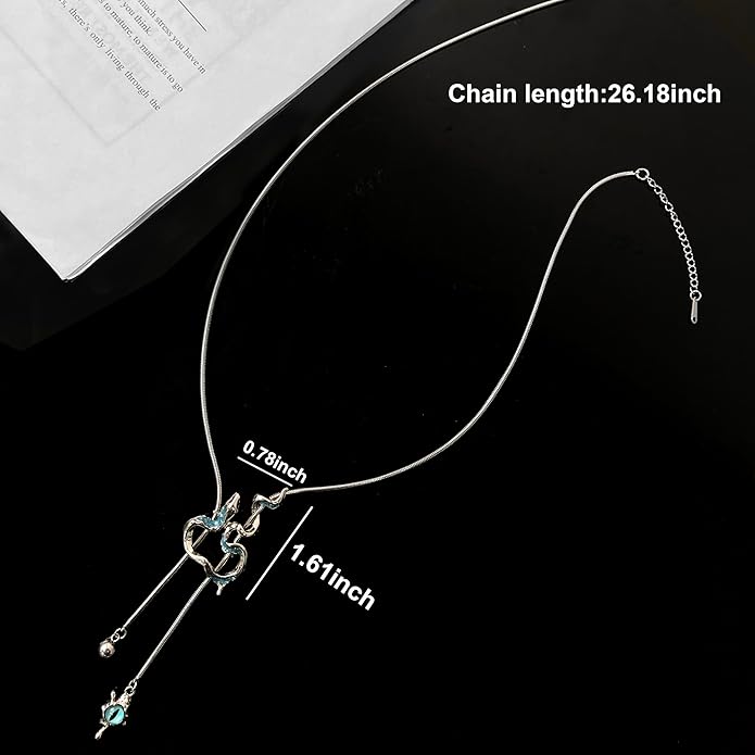 Snake Butterfly Necklace for Women Y2k Irregular Round Bead Pendant Women's Jewelry