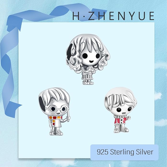 925 Sterling Silver Charms Magic Movie Character Dangle Beads for Bracelets and Necklaces Jewelry for Women