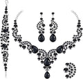 Crystal Bridal Wedding Jewelry Sets for Women Rhinestone Teardrop Crystal Statement Choker Necklace Drop Earrings Link Bracelets Rings Teardrop Jewelry Set for Brides Bridesmaids