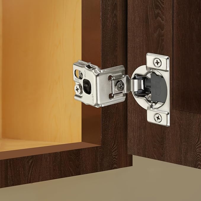 Satin Nickel Cabinet Hinges 1-1/2 Inch Overlay 16 Pack | Stainless Steel Build - Image 2