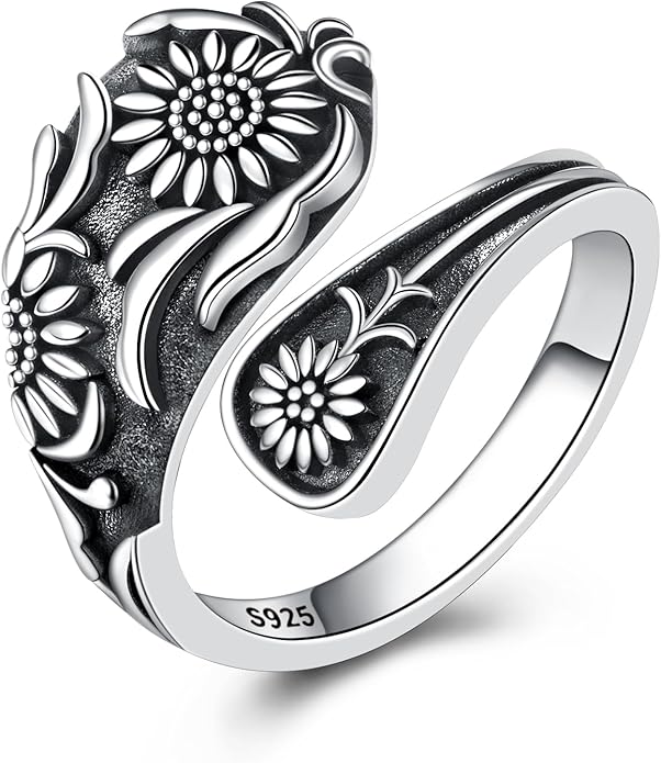 Spoon Ring for Women - Sterling Silver Thumb Vintage Antique Spoon Ring Boho Victorian Jewelry