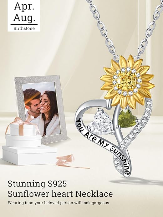 Valentine's Day Gifts for Wife 925 Sterling Silver Double Birthstone Pendant Necklaces I Love You for Always and Forever Necklace Anniversary Birthday Gifts for Wife Girlfriend Mom Her