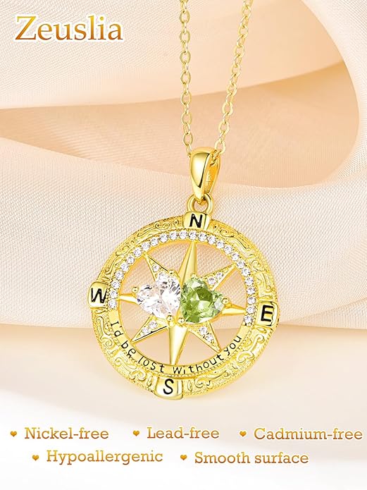 Valentine's Day Gifts for Wife 925 Sterling Silver Double Birthstone Pendant Necklaces I Love You for Always and Forever Necklace Anniversary Birthday Gifts for Wife Girlfriend Mom Her