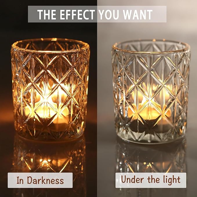 72 Pack Votive Candle Holders, Vintage Glass Clear Candle Holder - Image 5