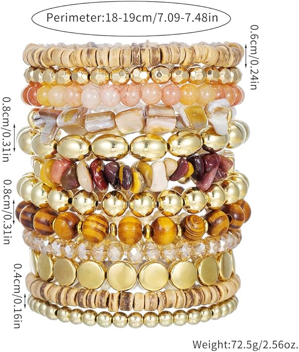 Friendship Bracelets Boho Stackable Bracelets for Women Surfer Heishi Clay Bead Bracelets Stretch Preppy Bracelets Colorful Boho Bracelets for Women