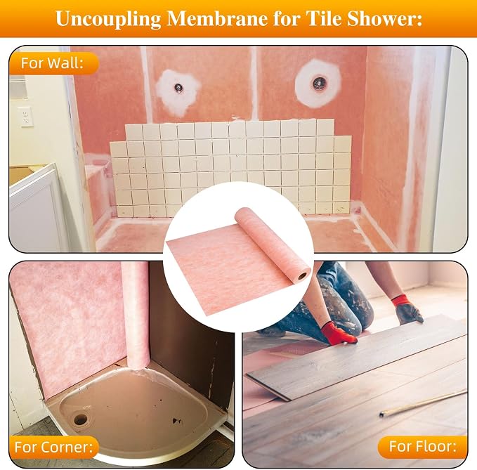 Waterproofing Membrane Band for Shower, Waterproof Membrane Tape-3.3Ftx65Ft | - Image 6