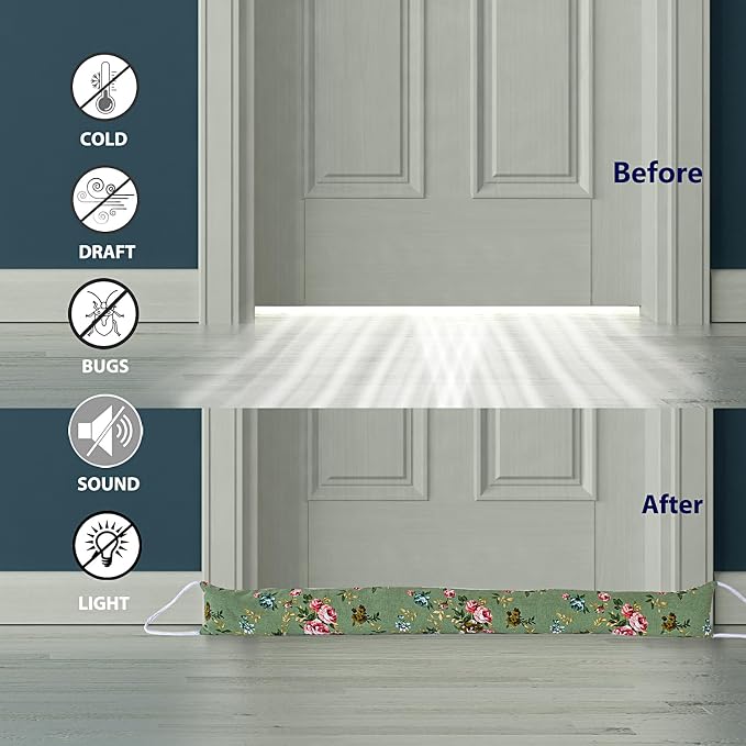 2 Pack 40 Inch 4 Inch Wide Under Door Blocker Door Draft Stopper, Bottom - Image 3