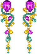 Rhinestone Statement Dangle Earrings Sparkly Crystal Bridal Wedding Earrings for Brides Bridesmaides Chandelier Teardrop Earrings for Women Prom Party