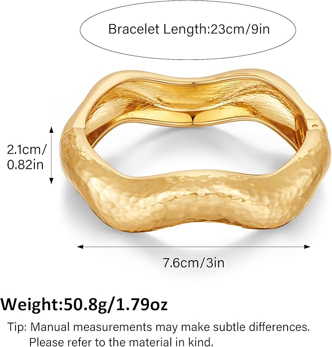 Chunky Gold Bangles Bracelet for Women Trendy Statement Bracelet Dainty Charm Gold Valentine's Day Gift Jewelry for Her